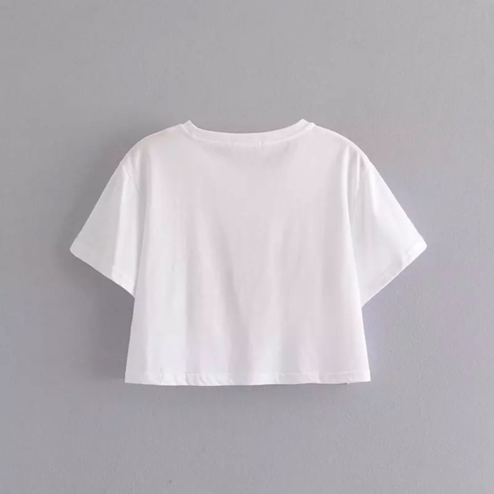 White Guns N Roses Sweet Child O’ Mine Cropped Tee - Picture 4 of 6